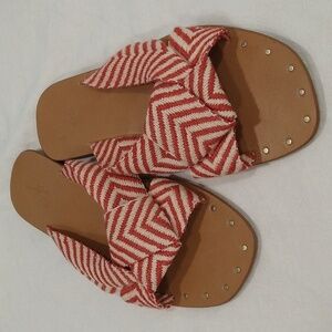 9 1/2 womens slides sandals coral/red universal thread